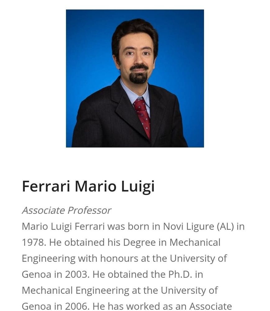 Picture of the italian professor Mario Luigi Ferrari