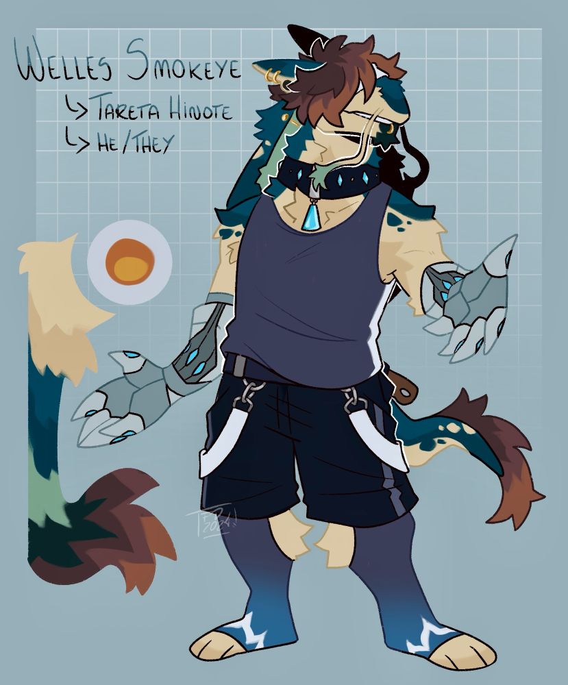 A ref sheet of a Tareta Hinote