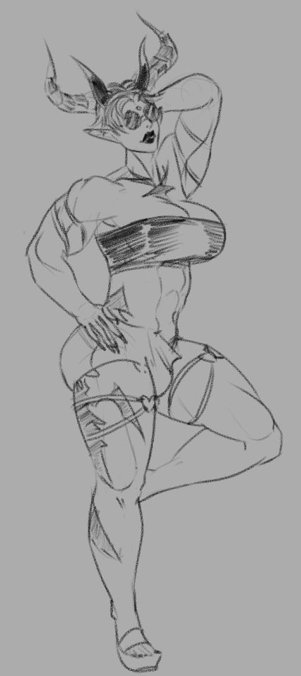 muscular woman leaning on a wall, flexing and posing