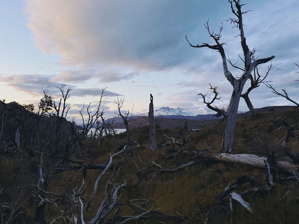 sunrise in Patagonia while on the trail