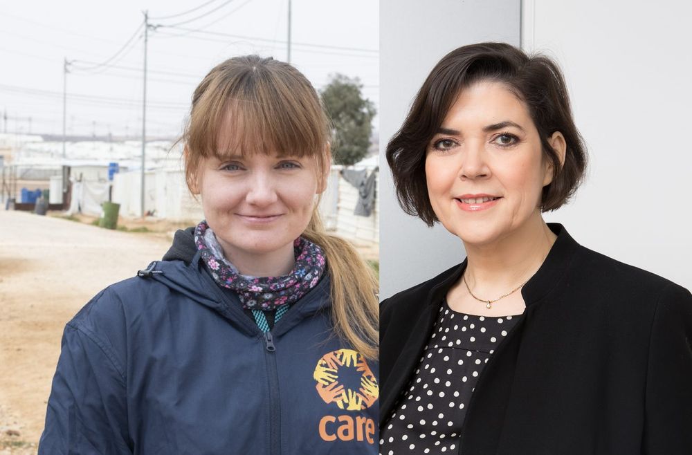 Sarah Easter (l.) mit Andrea Barschdorf-Hager. Der "CARE in Action"-Podcast wird gesponsert von CC Real https://cc-real.com/