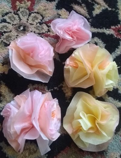 picture of my last creative attempt--paper flowers