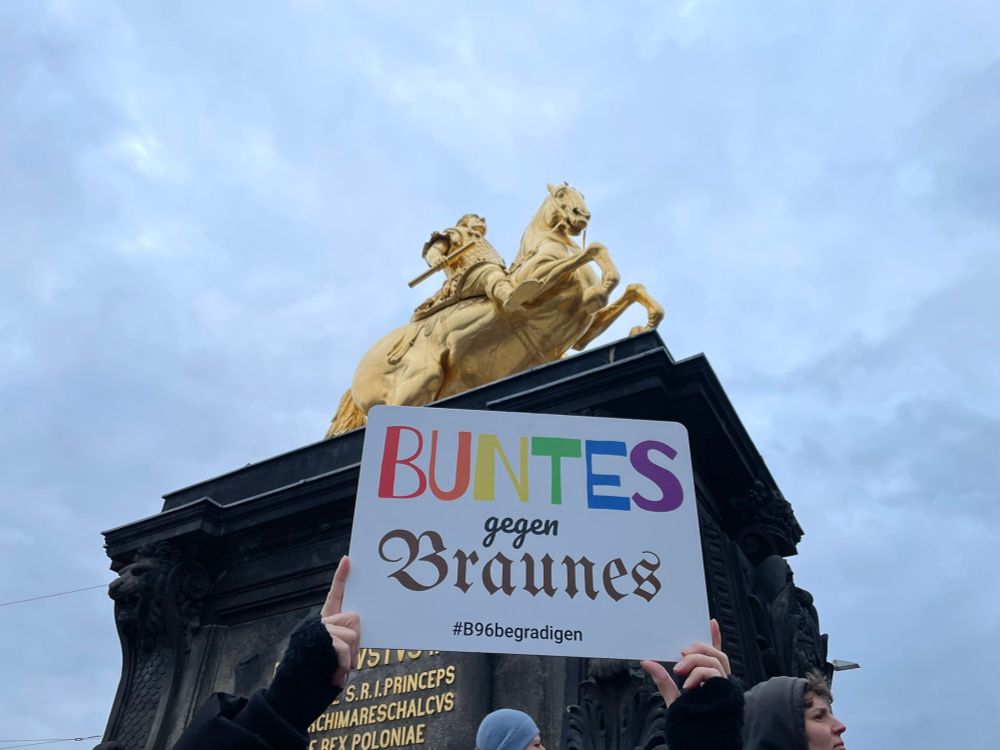 #b96begradigen Bei der Demo in Dresden
