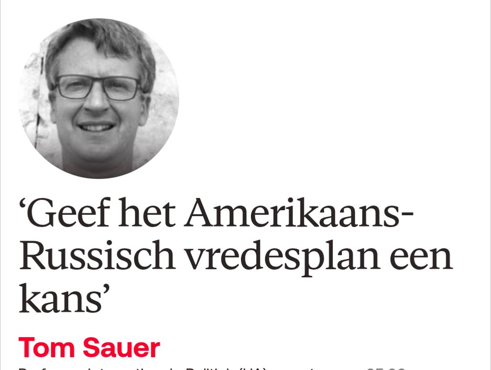Geef het Amerikaans Russisch vredesplan een kans 