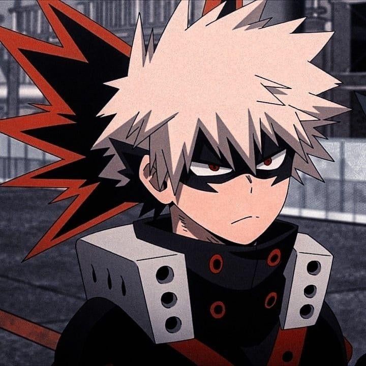 Screenshot of Katsuki Bakugo from the anime version of My Hero Academia.