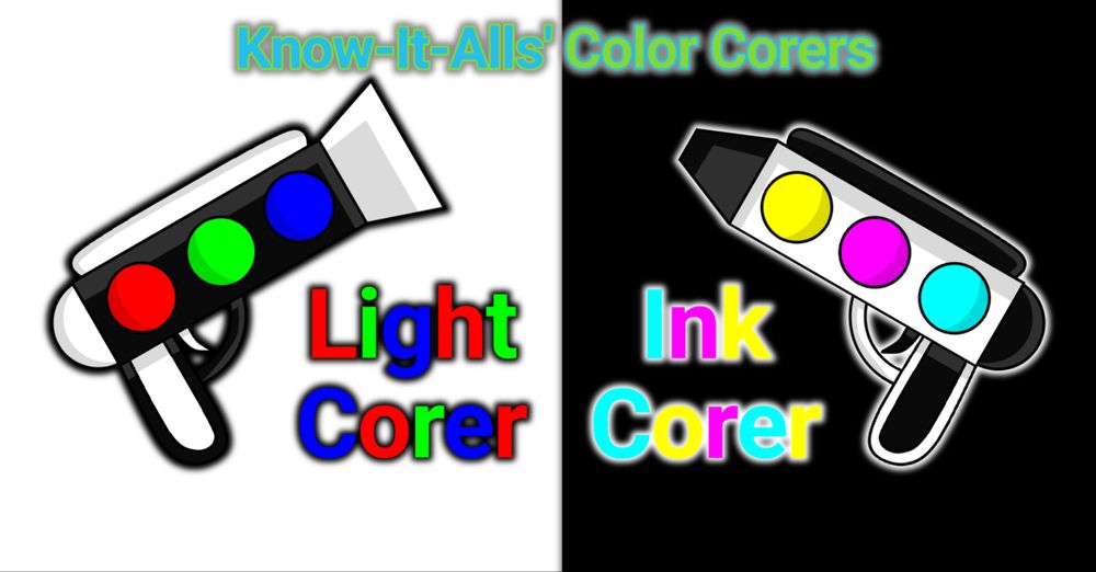 Color Corers are weapon inventions which shoot any object turn into colors like RGB and CMY, added one color into mixed color, but it both malfunctioned by Dribbal who accidentally destroys it by his clumsiness while he feels anxiety when they never that which Color Corers can able shoot Mixels turn into different tribes, but there’s a rare side effects of malfunctioned inventions is memories loss of old tribe’s life, it built by Chilbo while it supplying powers built by Dribbal as they owned both weapons, Dribbal’s favorite inventions.

Light Corer is a weapon invention of Additive Color and Light as one of Color Corer as it was built by Chilbo as it’s a filled of RGB lights which was made by Dribbal. Light Corer malfunctioned which made the Black Defectors (Blazenton, Allergator, and Fleezie) turned into Additive-Lighters (Reddy, Greey, and Bluey).

Ink Corer is a weapon invention of Subtractive Color and Ink as one of Color Corer as it was built by Chilbo as it’s a filled of CMY inks which was made by Dribbal. Ink Corer malfunctioned which made the White Defectors (Flexpus, WizWit, and Beenn) turned into Subtractive-Inkers (Cyann, Magent, and Yellie).