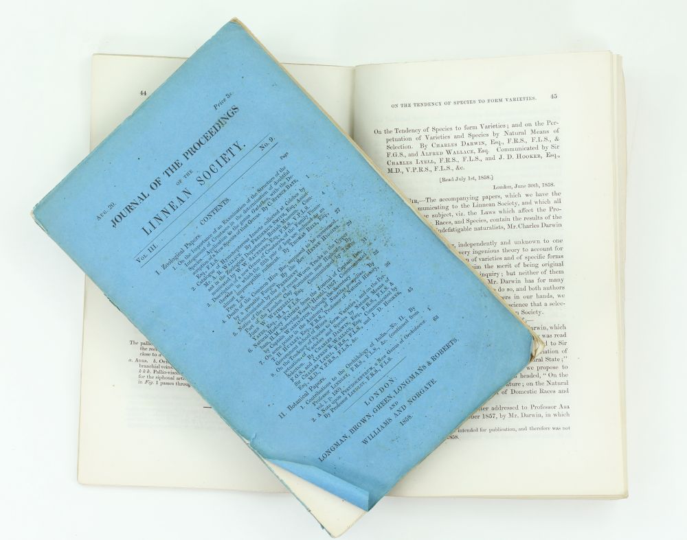 “On the tendency of Species to form Varieties” paper by Wallace and Darwin originally published in the Journal of the Linnean Society of London, Zoology. Read on 1st July 1858 at the Society. 