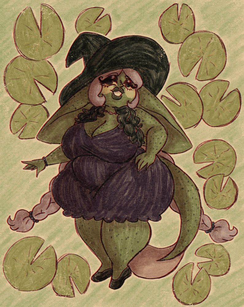 A digital drawing of Bubbles the goblin
