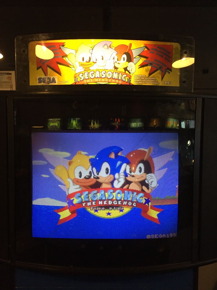 SegaSonic the Hedgehog arcade machine at Galloping Ghost Arcade in Chicago, Illinois.  