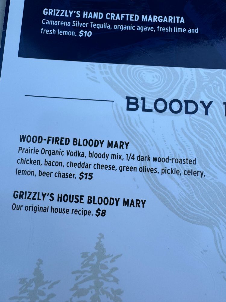 Bloody Mary with a quarter of a chicken