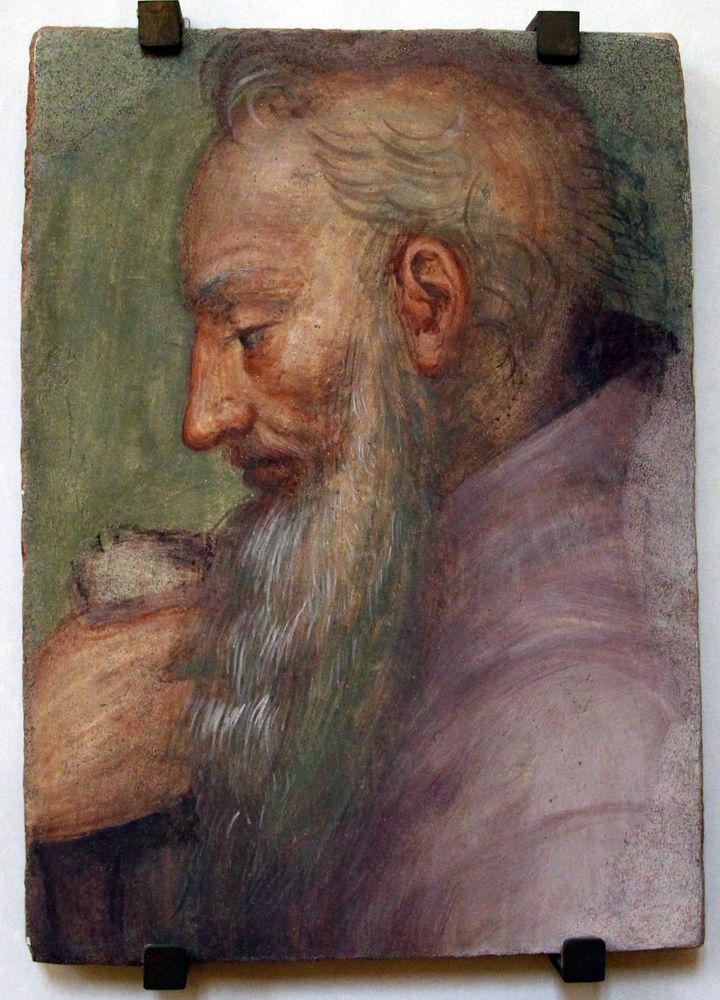 Profile portrait of a monk with white hair by the Italian painter Fra Bartolomeo