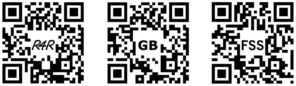 QR codes from a ghost bike sign for Robyn Avril Hightman.