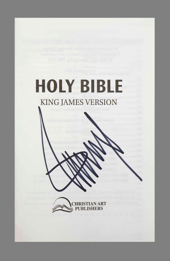 A signed edition of the Trump Bible.