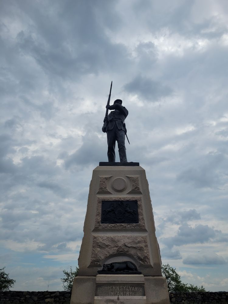 The 11th Pennsylvania Monument with Sally Ann at the base. 