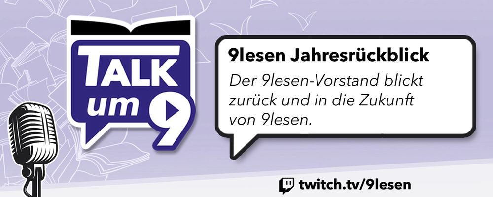 Plakat zur Veranstaltung in hellem Violett mit Mikrofon an der Seite.