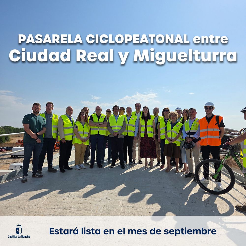 Obras de la pasarela ciclopeatonal entre Ciudad real y Miguelturra