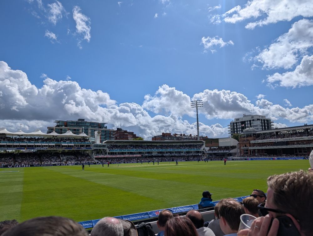England and South Africa playing cricket at Marylebone Cricket Club's Lord's