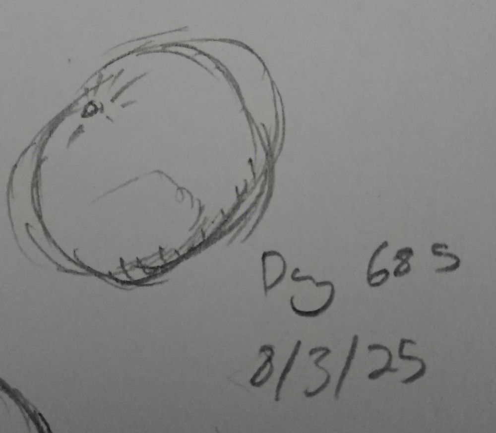 a messy sketch of an orange