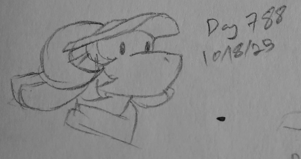 a sketch of Jorb with large floppy ears