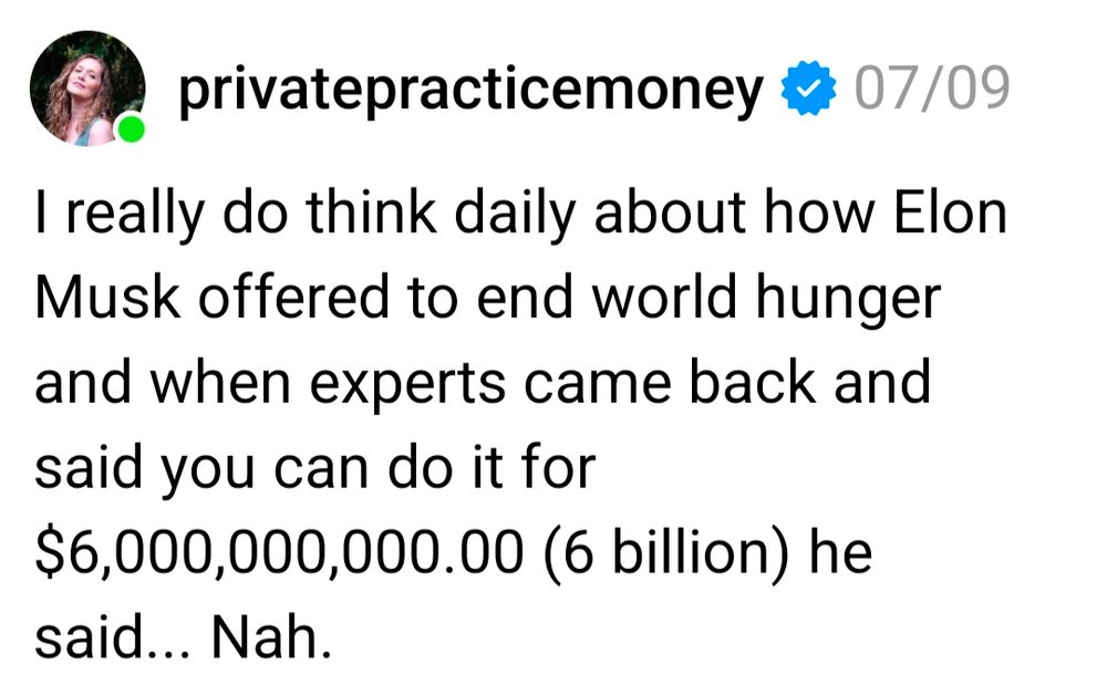 Elon Musk could end world hunger for $6 billion, but he can't be bothered to do it.