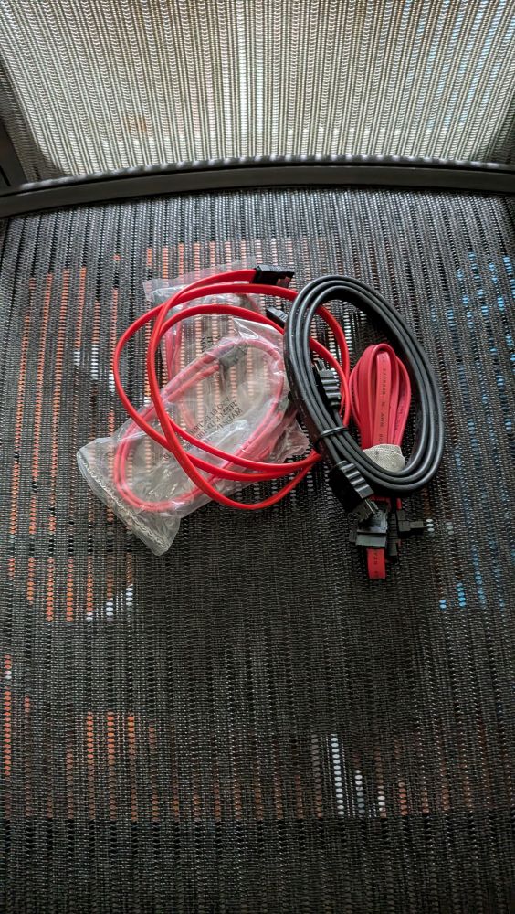 A small collection of SATA cables. 