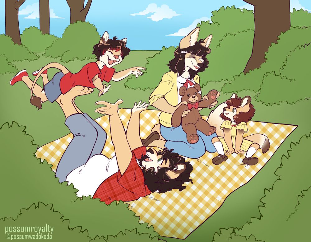 Anthro moms out for a picnic with their children 