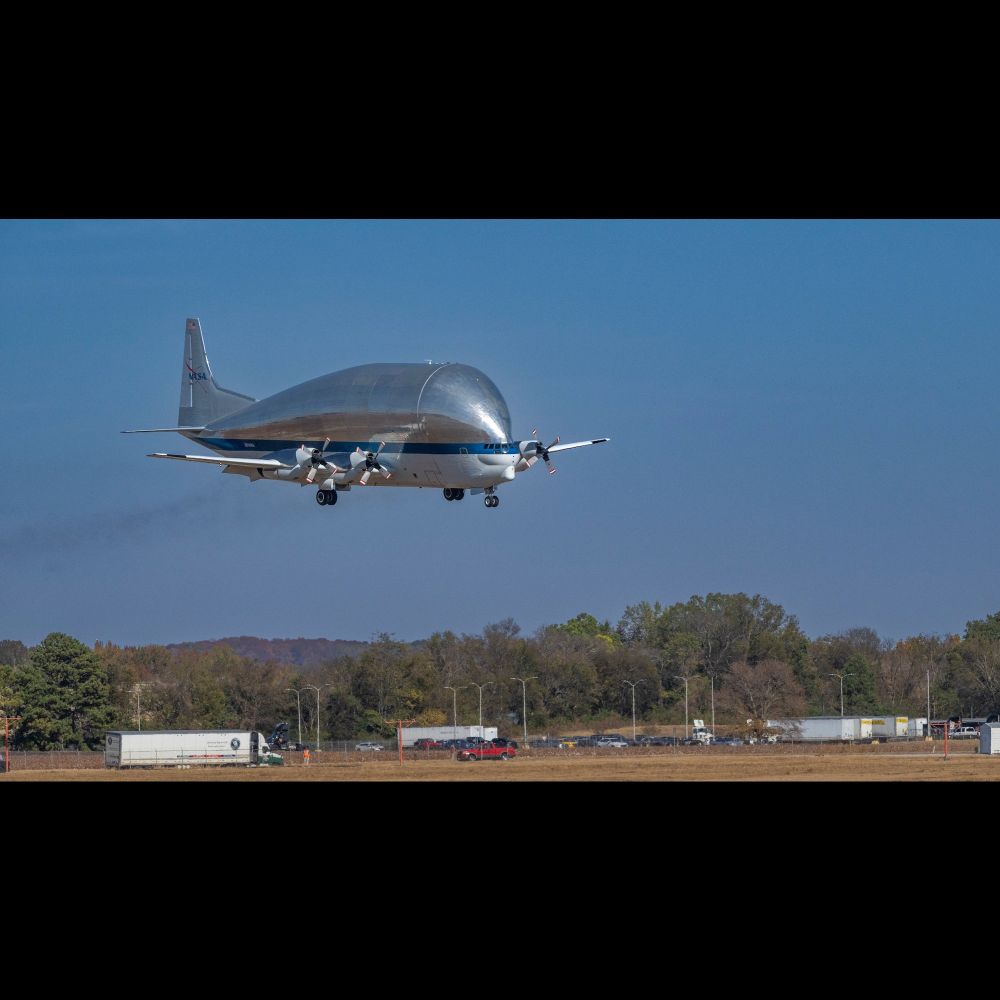 Watch NASA’s bizarre and bulbous Super Guppy cargo plane touch down in Alabama