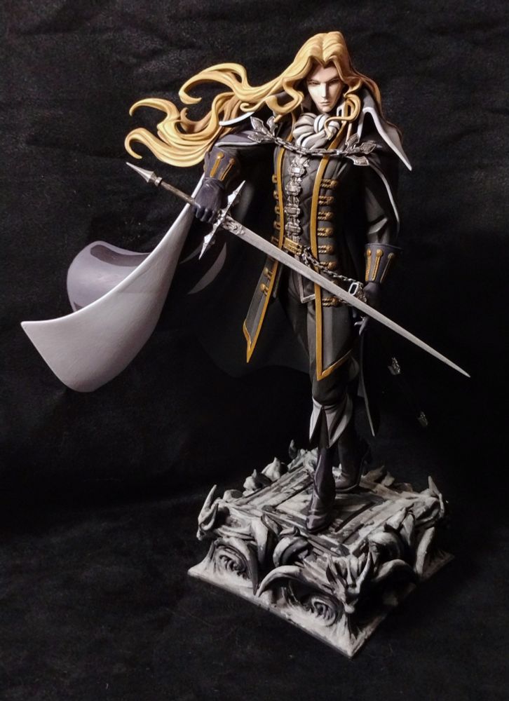 Alucard with full outfit from the Castlevania game series with a few nods to the anime