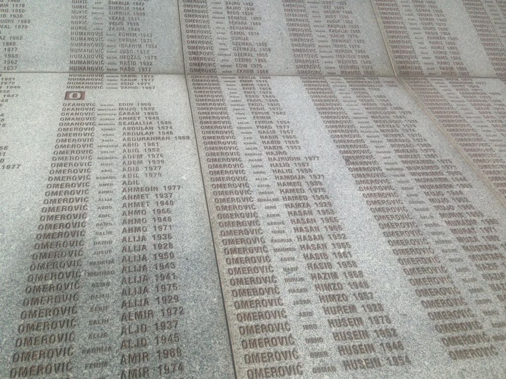 A list of names of massacred boys and men 