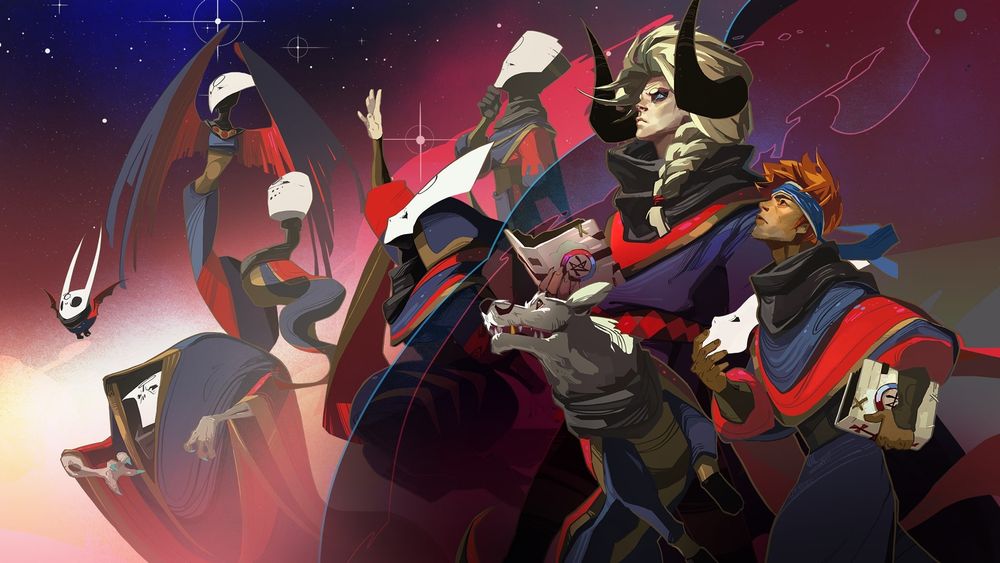 Spread of the main characters from Pyre
