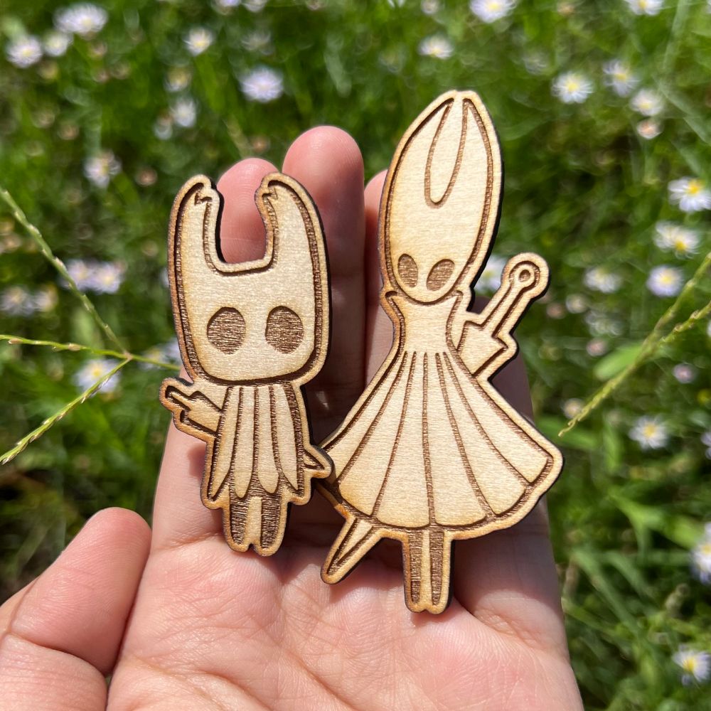 Knight and Hornet as wooden pins