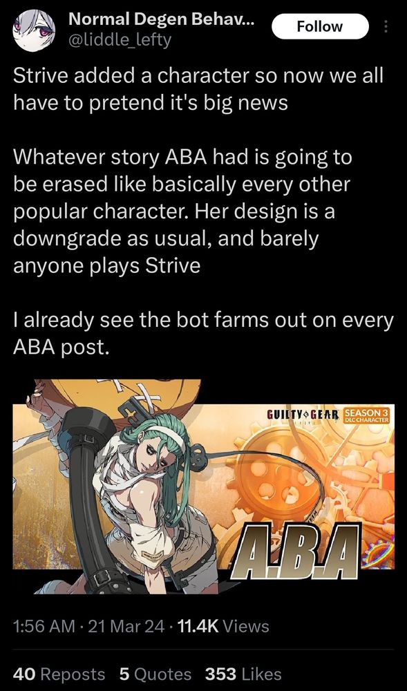 Twitrer user @liddle_lefty complaining about Strive as usual