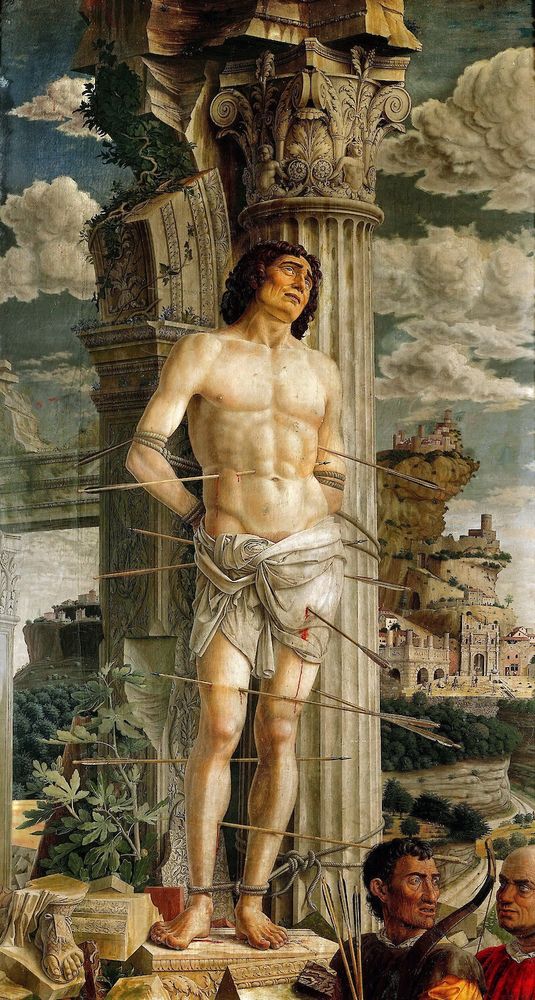 MARTYRDOM OF SAINT SEBASTIAN by Andrea Mantegna 1480.