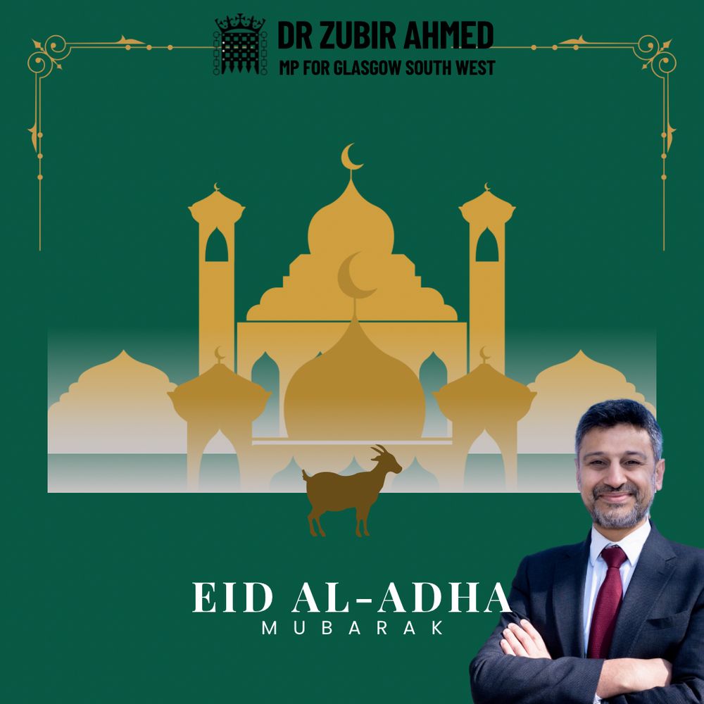 Graphic of Dr Zubir Ahmed on Eid Al-Adha