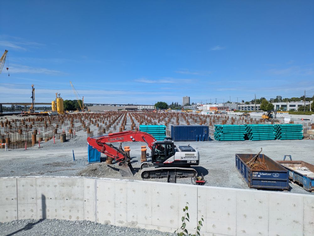 Pilings for the new bus depot are very nicely aligned