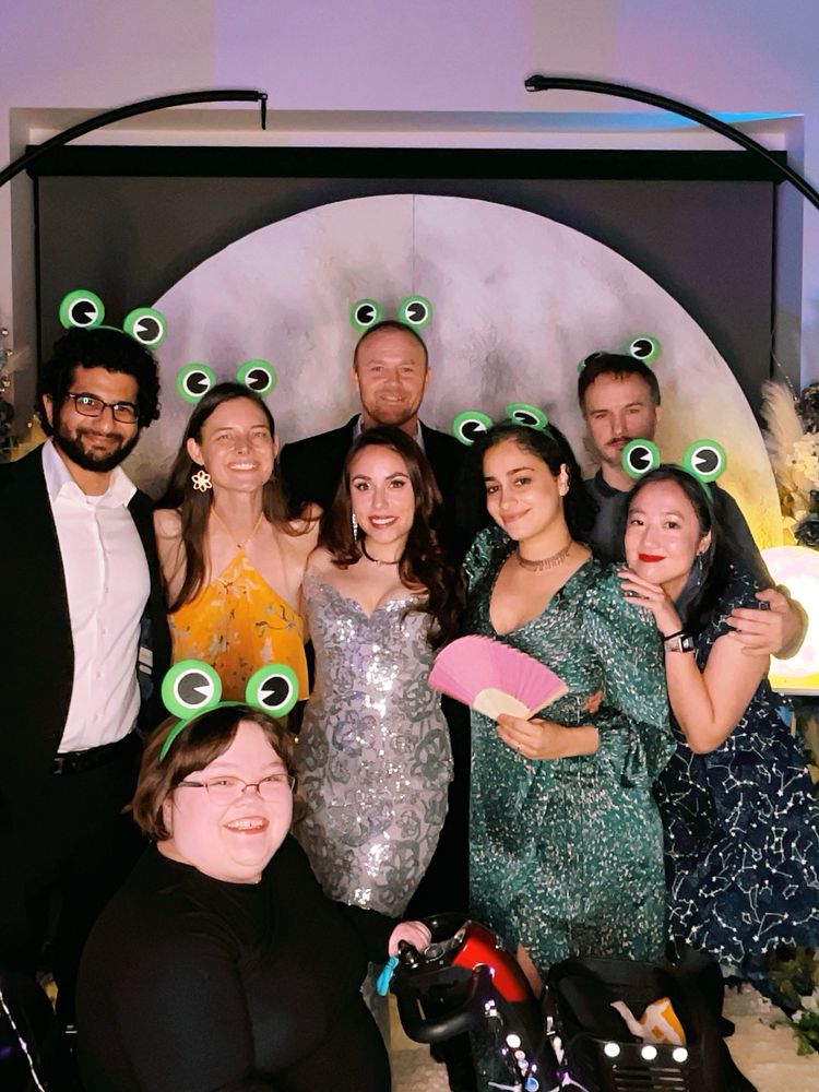 Group of people in a photobooth photo