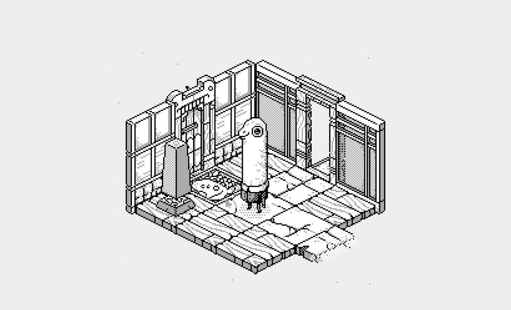 Screenshot from Oquonie with a long-necked character. 