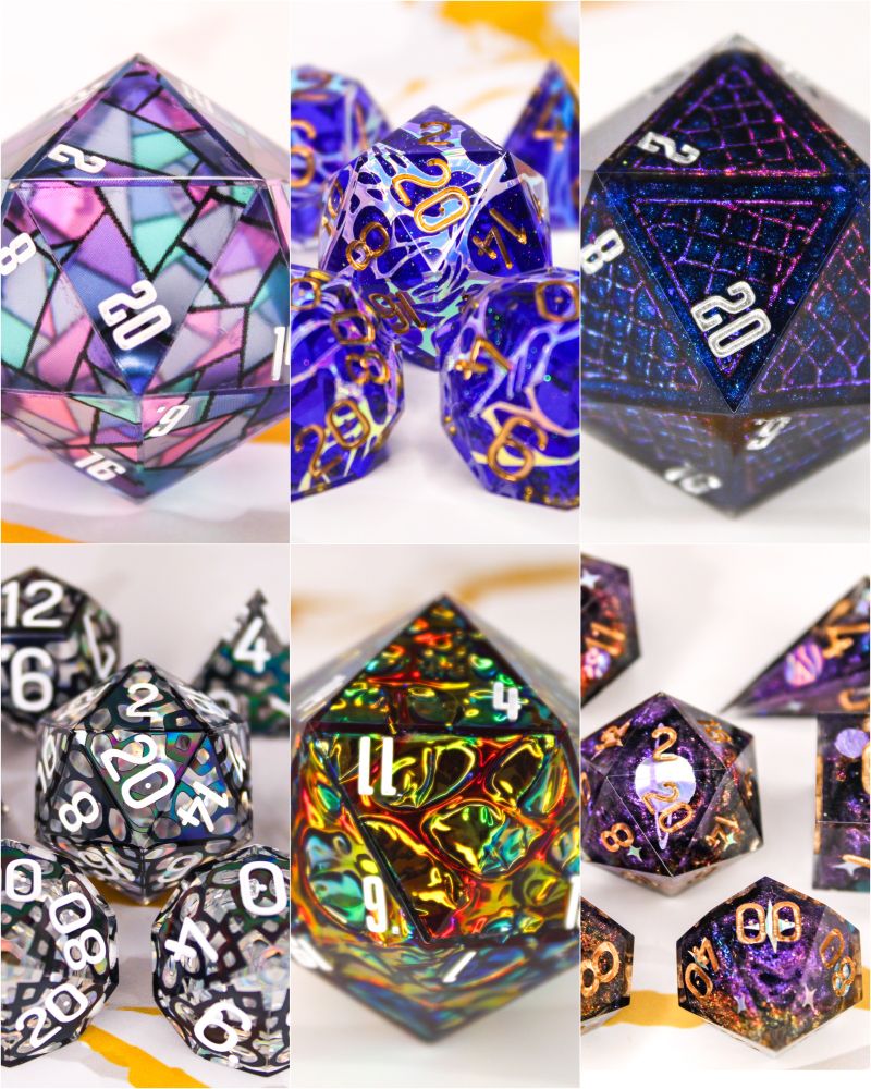 A composite image of multiple dice.