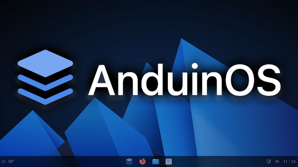 a YouTube thumbnail featuring the AnduinOS desktop and logo.