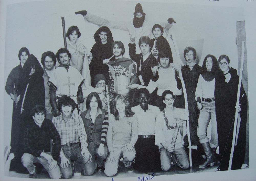 The Dungeons and Dragons Society - a group of D&D players, some costumed, some not. All proud geeks. 