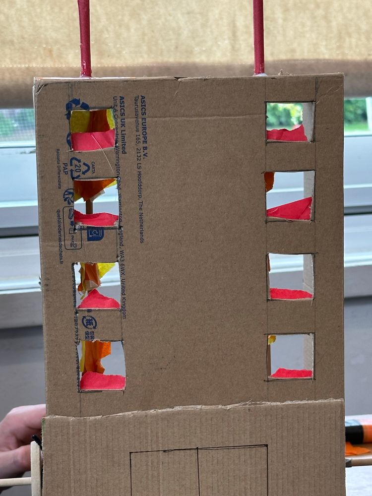 Charlie made a tower used to train firefighters with moving flames