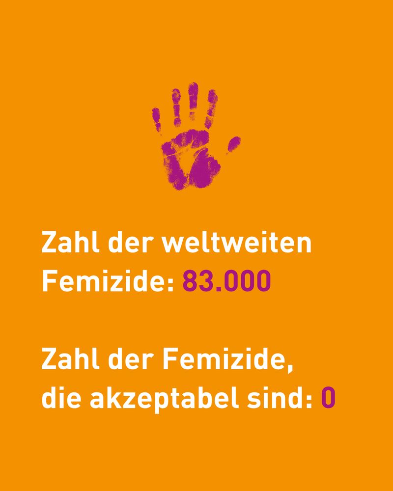 Zahl der weltweiten Femizide: 83.000
Zahl der Femizide, die akzeptabel sind: 0