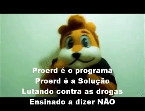 a lion mascot with the words proerd e o programa written on the bottom