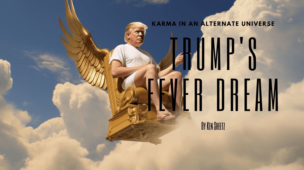 Read/Listen here the satirical audio blog "Mar-a-Lago Prison," an alternate sci-fi universe where karma is a real bitch named Lady Liberty. Written by Ken Sheetz, narrated by Elizabeth England