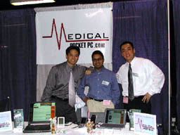 Old picture of Nilay, Victor, and Bill at the MedicalPocketPC display