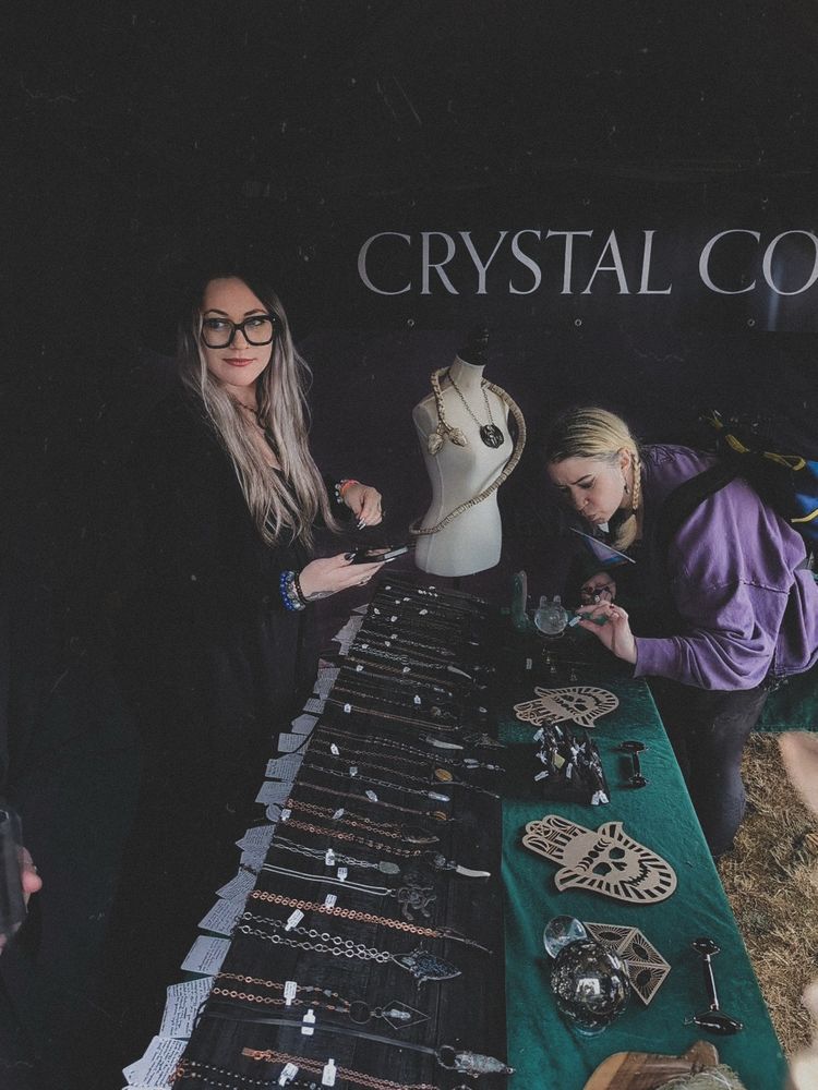 Megan, the owner and witch behind Crystal Coven offers her talismans and other magical tools in person at the South Whidbey Island Pride Festival just outside of Seattle, WA. 