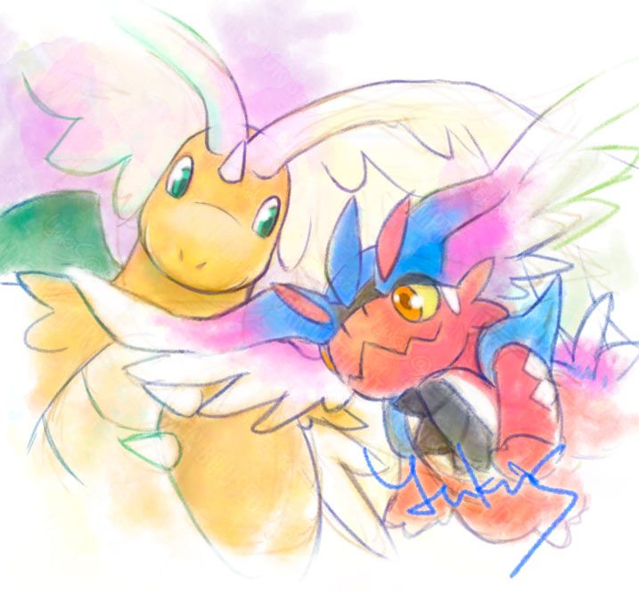 Pokemon fanart Mega Dragonite and Koraidon
ポケモンアート / メガカイリューとコライドン