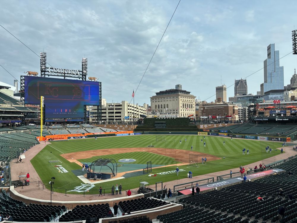 Comerica Park, empty before a tigers-royals game