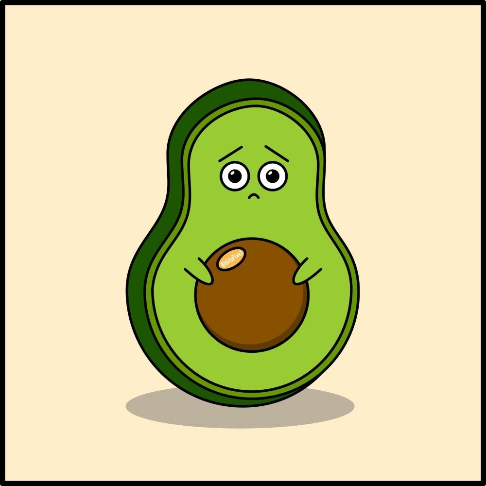 a sad avocado