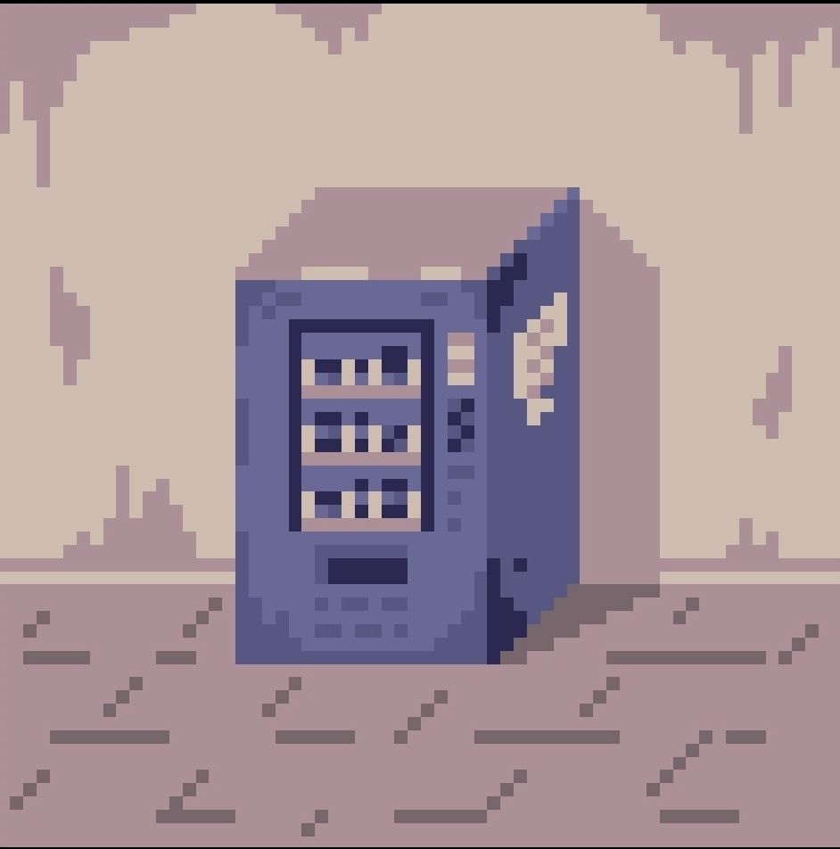 pixelart of an old and rusted vending machine